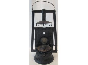 Vintage DIETZ Brand, Oil Railroad Style LANTERN, Matte Black, BUCKEYE DASH LAMP, 14' Plus Handle