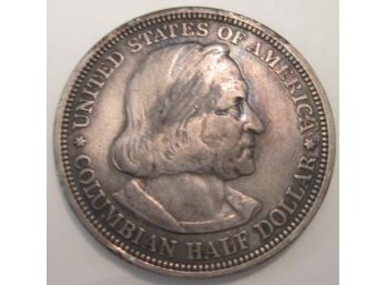 Authentic 1893P COLUMBIAN EXPOSITION Commemorative, SILVER Half Dollar $.50 United States