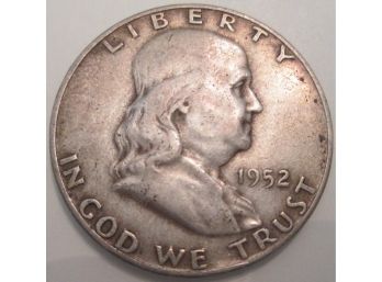 Authentic 1952D FRANKLIN SILVER Half Dollar $.50 United States