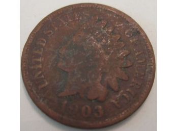 Authentic 1903P INDIAN Cent Penny COPPER $.01, United States