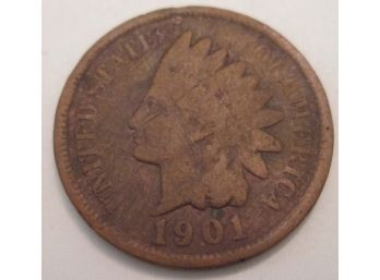 Authentic 1901P INDIAN Cent Penny COPPER $.01, United States