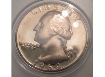 Authentic 1968S MIRROR PROOF, WASHINGTON SILVER QUARTER Dollar $.25 United States