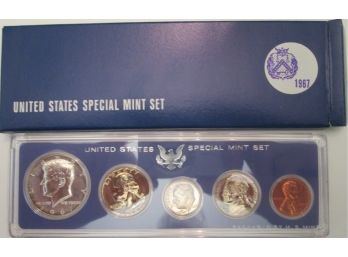 SET Of 5 COINS! Authentic 1967P SPECIAL MINT SET, Uncirculated, 40 SILVER Kennedy Half, United States