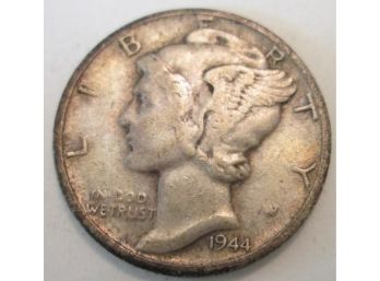 Authentic 1944P MERCURY SILVER DIME $.10 United States