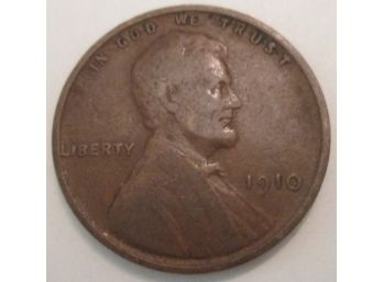 Authentic 1910P LINCOLN Cent WHEAT Penny $.01, United States