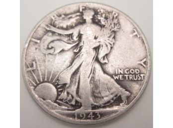 Authentic 1943P WALKING LIBERTY SILVER Half Dollar $.50 United States