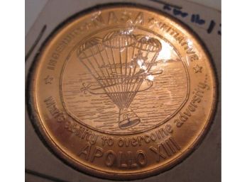Authentic 1970 APOLLO XIII 13, Commemorative Medal, $1 Size