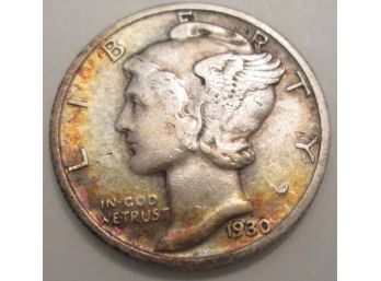 Authentic 1930P MERCURY SILVER DIME $.10 United States