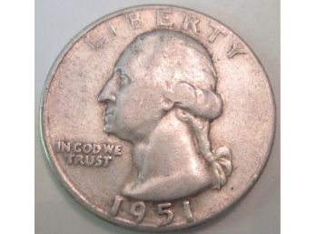 Authentic 1951P WASHINGTON SILVER QUARTER Dollar $.25 United States