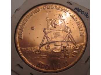 Authentic 1969 APOLLO 11, Commemorative Medal, $1 Size