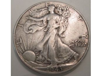 Authentic 1943P WALKING LIBERTY SILVER Half Dollar $.50 United States