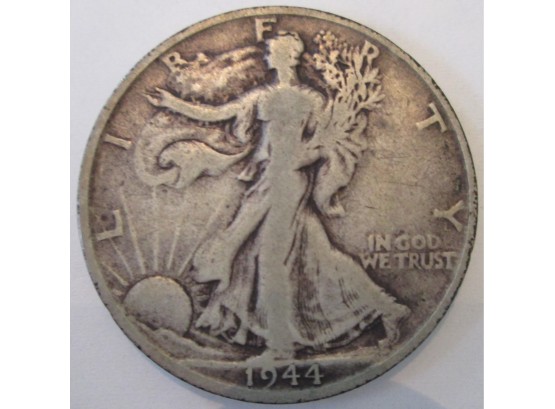 Authentic 1944S WALKING LIBERTY SILVER Half Dollar $.50 United States