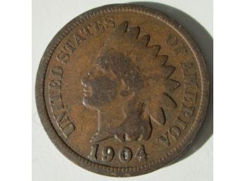 Authentic 1904P INDIAN Cent Penny $.01, United States