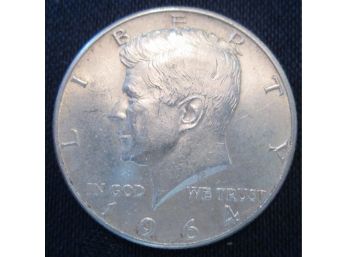 First Year Issue, Authentic 1964D KENNEDY SILVER Half Dollar $.50 United States