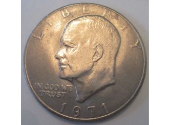 Authentic 1971P EISENHOWER DOLLAR $1.00, First Year Issue, United States