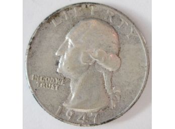 Authentic 1947P WASHINGTON SILVER QUARTER Dollar $.25 United States