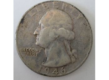 Authentic 1946P WASHINGTON SILVER QUARTER Dollar $.25 United States