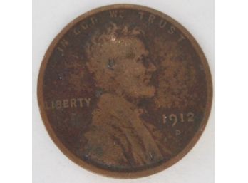 Authentic 1912D LINCOLN Cent WHEAT Penny $.01, United States