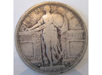 Authentic 1927P STANDING LIBERTY SILVER QUARTER Dollar $.25 United States