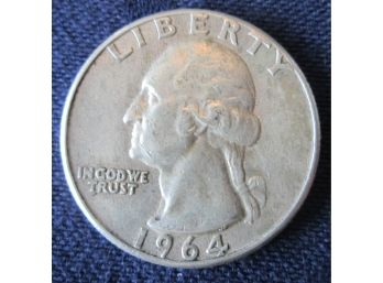 Authentic 1964P WASHINGTON SILVER QUARTER Dollar $.25 United States