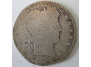 Authentic 1898P BARBER Or LIBERTY SILVER QUARTER $.25 United States