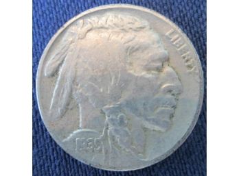 Authentic 1935P BUFFALO NICKEL $.05, United States Type Coin