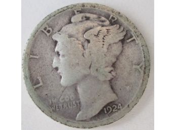 Authentic 1924S MERCURY SILVER DIME $.10 United States