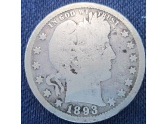 Authentic 1893P BARBER Or LIBERTY SILVER QUARTER $.25 United States