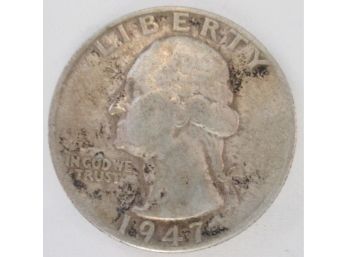 Authentic 1947S WASHINGTON SILVER QUARTER Dollar $.25 United States
