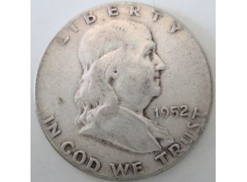 Authentic 1952P FRANKLIN SILVER Half Dollar $.50 United States