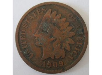 Authentic 1909P INDIAN Cent Penny $.01, United States