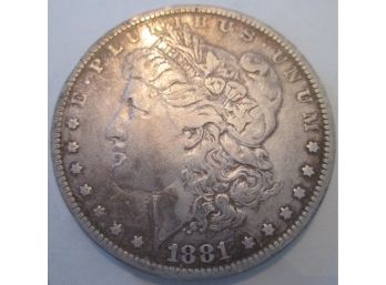 Authentic 1881P MORGAN SILVER Dollar $1.00, 90 SILVER, United States