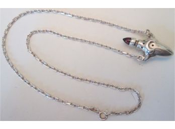 Signed AVEDON, Contemporary Drop Pendant NECKLACE, PERFUME BOTTLE, Sterling .925 Silver Chain & Setting