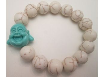 Contemporary BUDDAH HEAD BRACELET, Spherical Beads, Stretchy Expandable