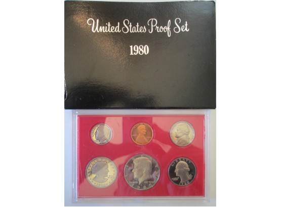 SET Of 6 COINS! Authentic 1980S PROOF SET, Uncirculated, SUSAN ANTHONY $1, United States