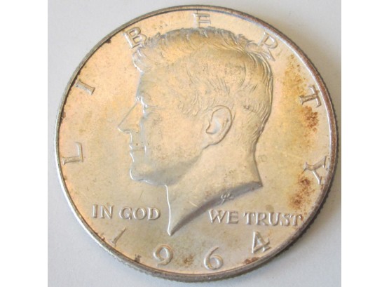 Authentic 1964D Denver Mint, KENNEDY SILVER Half Dollar $.50, 90 Percent Silver, United States