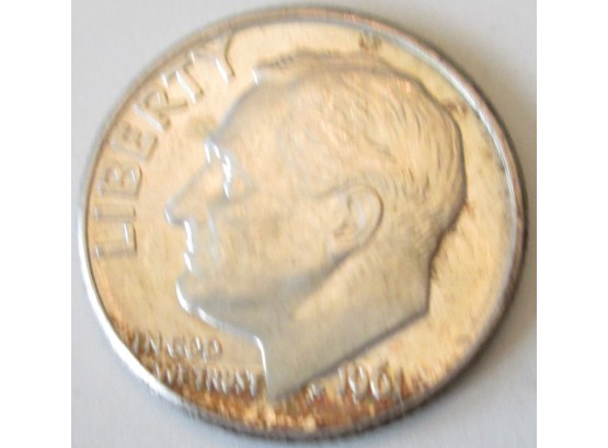 Authentic 1961D ROOSEVELT SILVER DIME $.10, Last Year Of 90percent Silver Issue, United States