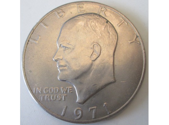 Authentic 1971P EISENHOWER DOLLAR $1.00, First Year Of Issue, United States