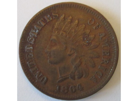 Authentic 1864P INDIAN Cent Penny COPPER $.01, Copper Content, United States