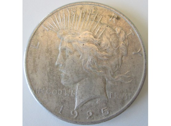Authentic 1925P PEACE SILVER Dollar $1.00, 90 Percent SILVER, United States