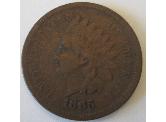 Authentic 1865P INDIAN Cent Penny COPPER $.01, Copper Content, United States