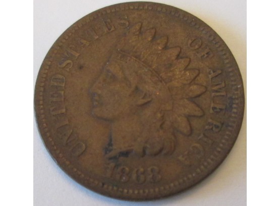 Authentic 1868P INDIAN Cent Penny COPPER $.01, Copper Content, United States