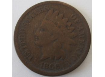 Authentic 1866P INDIAN Cent Penny COPPER $.01, Copper Content, United States