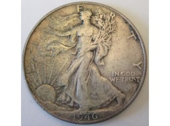 Authentic 1946P WALKING LIBERTY SILVER Half Dollar $.50 United States