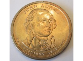 Commemorative, Authentic 2007P JOHN ADAMS DOLLAR $1.00 Lettered Edge, United States