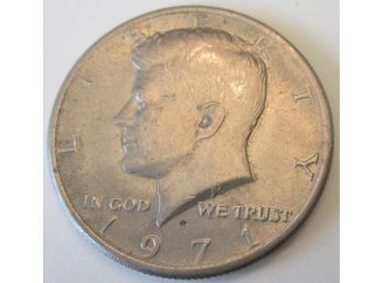 Authentic 1971P KENNEDY HALF DOLLAR $.50, PHILADELPHIA Mint, United States