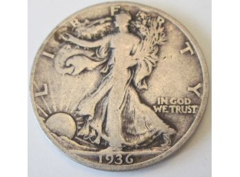Authentic 1936P WALKING LIBERTY SILVER Half Dollar $.50 United States