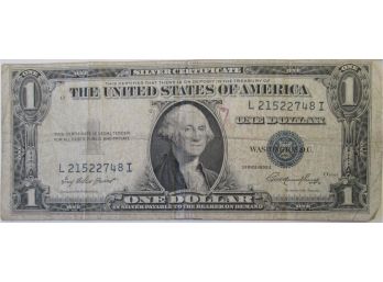 Authentic 1935E Series, $1 SILVER CERTIFICATE, George Humphrey, United States