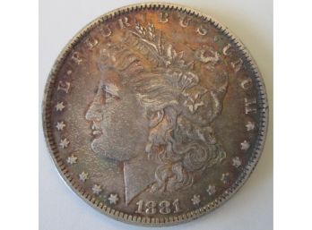 Authentic 1881O MORGAN SILVER Dollar $1.00, 90 Percent SILVER, United States