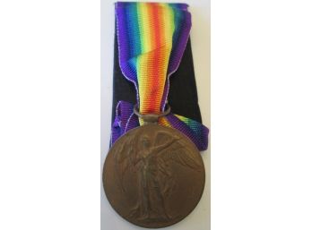 Commemorative WWI Medal, Signed DUNSTAN, Multicolor Ribbon Tie, Dollar $1 Size